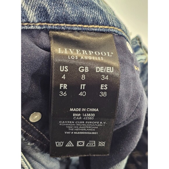 ALK Women's 4/27 Liverpool Evanston Distressed Denim Blue Jean Mini Skirt EUC - Picture 9 of 10